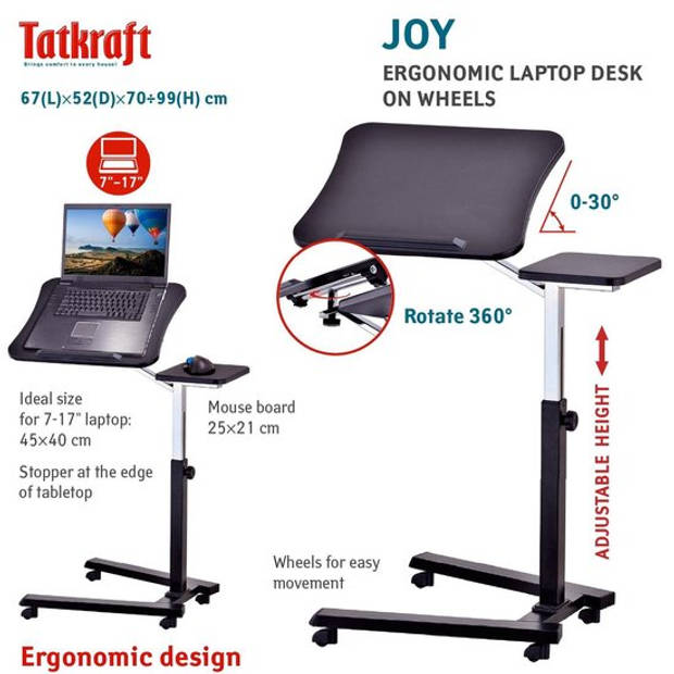 Tatkraft JOY - Laptopstandaard zwart 7-17 inch