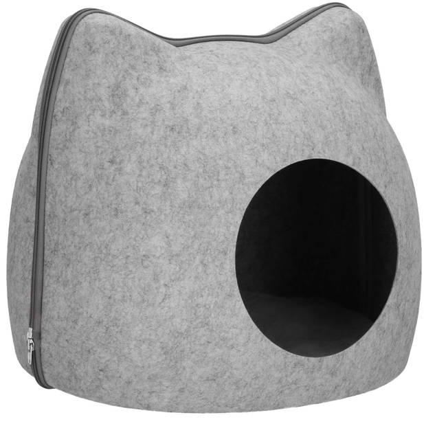 Springos Kattenmand - Kattenhuis - Bed - Kussen - 38 x 36 x 35,5 cm - Grijs