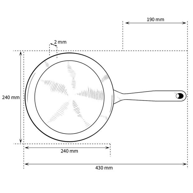 Satake - Koekenpan 24 cm anti-aanbaklaag