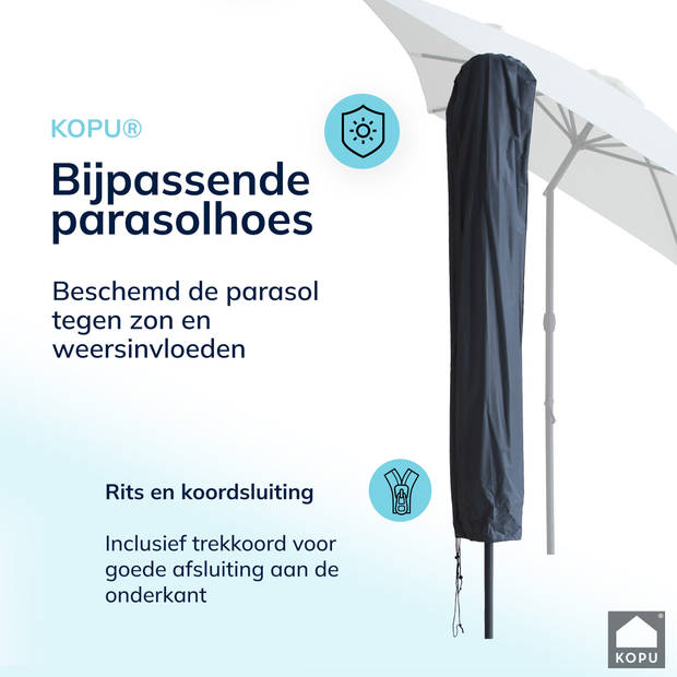 Kopu® Sevilla Parasol Rechthoek 200x300 cm met Hoes - Balkonparasol Creme