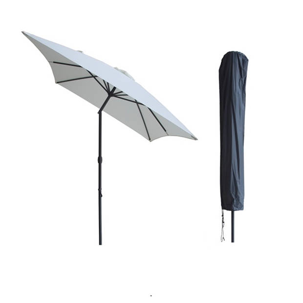 Kopu® Sevilla Parasol Rechthoek 200x300 cm met Hoes - Balkonparasol Creme