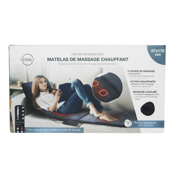 Massagematras - met warmte - Grijs - Massage - Kussen - Massagemat - voor Stoel en Bank