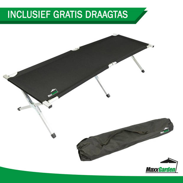 MaxxGarden Kampeerbed - stretcher - veldbed - opvouwbaar met draagtas - 190x64x43 cm