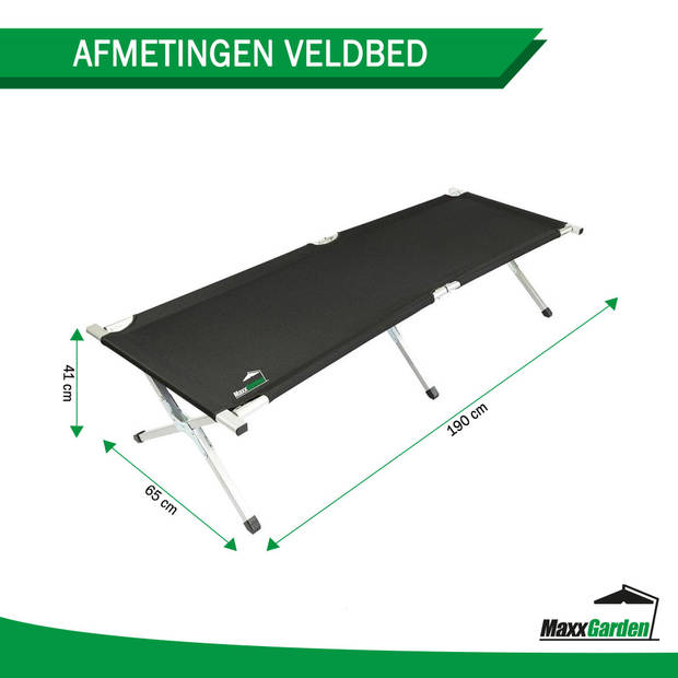 MaxxGarden Kampeerbed - stretcher - veldbed - opvouwbaar met draagtas - 190x64x43 cm