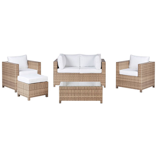 Beliani MILANO - Zitgroep-Beige-PE rotan