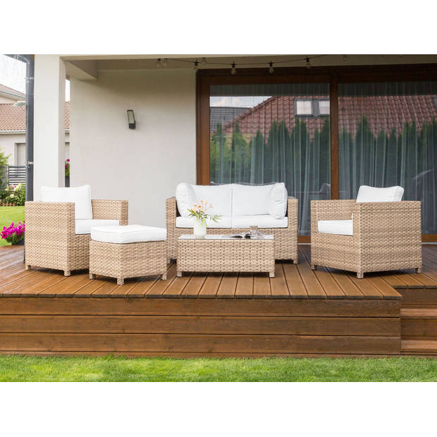 Beliani MILANO - Zitgroep-Beige-PE rotan