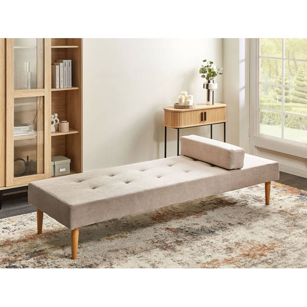 Beliani NIORT - Chaise longue-Beige-Polyester