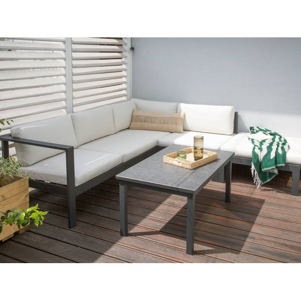 Beliani MESSINA - Loungeset-Wit-Aluminium