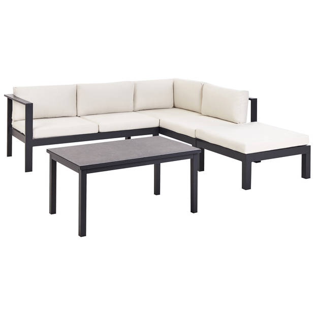 Beliani MESSINA - Loungeset-Wit-Aluminium