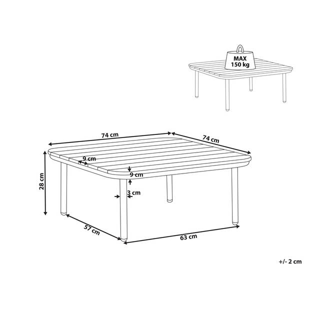 Beliani SENISE - Tuintafel-Lichte houtkleur-Kunsthout