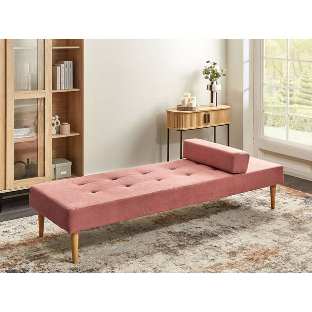 Beliani NIORT - Chaise longue-Roze-Polyester