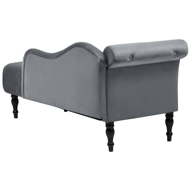 Beliani IVRY - Chaise longue-Grijs-Fluweel