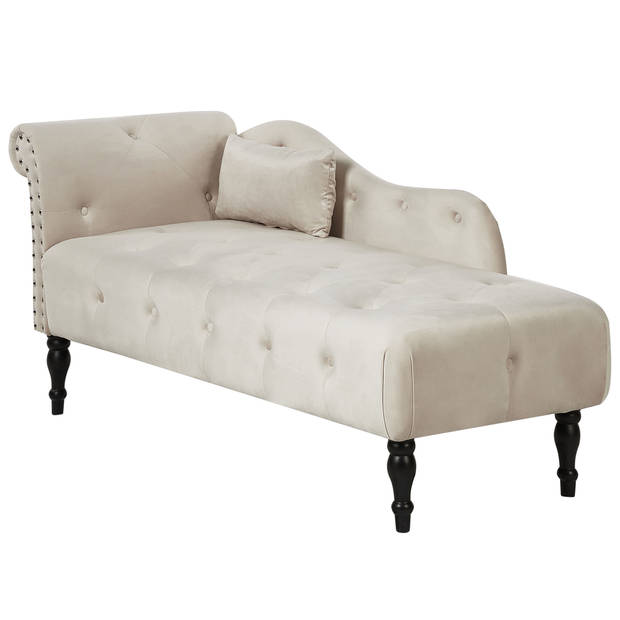 Beliani IVRY - Chaise longue-Beige-Fluweel