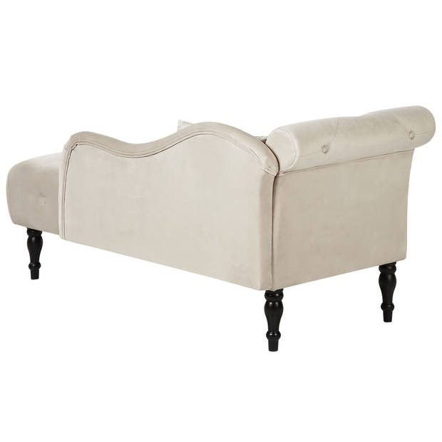 Beliani IVRY - Chaise longue-Beige-Fluweel