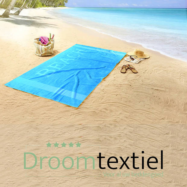 Droomtextiel® Beach Strandlaken xxl 100x200 cm - Aqua - 100% Zacht Katoen - Sterke Kwaliteit