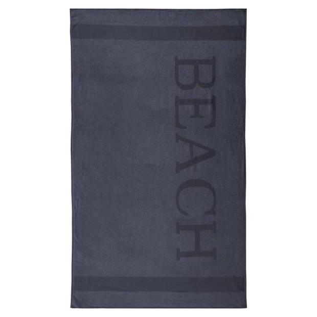 Droomtextiel® Beach Strandlaken xxl 100x200 cm - Antraciet - Grijs - 100% Zacht Katoen - Sterke Kwaliteit