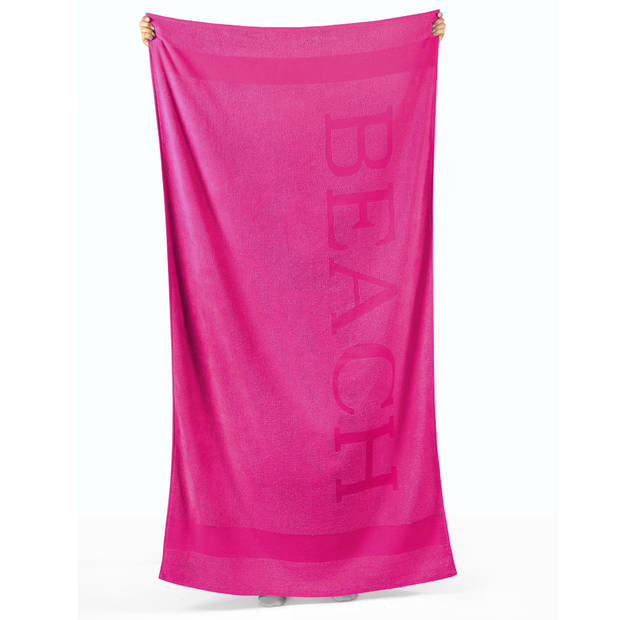 Droomtextiel® Beach Strandlaken xxl 100x200 cm - Fuchsia - 100% Zacht Katoen - Sterke Kwaliteit