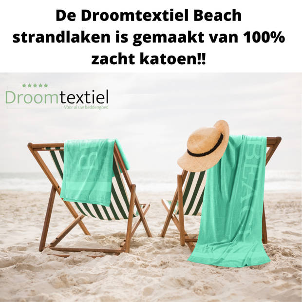 Droomtextiel® Beach Strandlaken xxl 100x200 cm - Sea Green - 100% Zacht Katoen - Sterke Kwaliteit