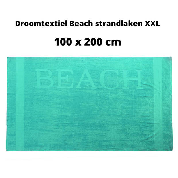 Droomtextiel® Beach Strandlaken xxl 100x200 cm - Sea Green - 100% Zacht Katoen - Sterke Kwaliteit