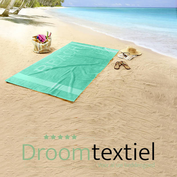 Droomtextiel® Beach Strandlaken xxl 100x200 cm - Sea Green - 100% Zacht Katoen - Sterke Kwaliteit