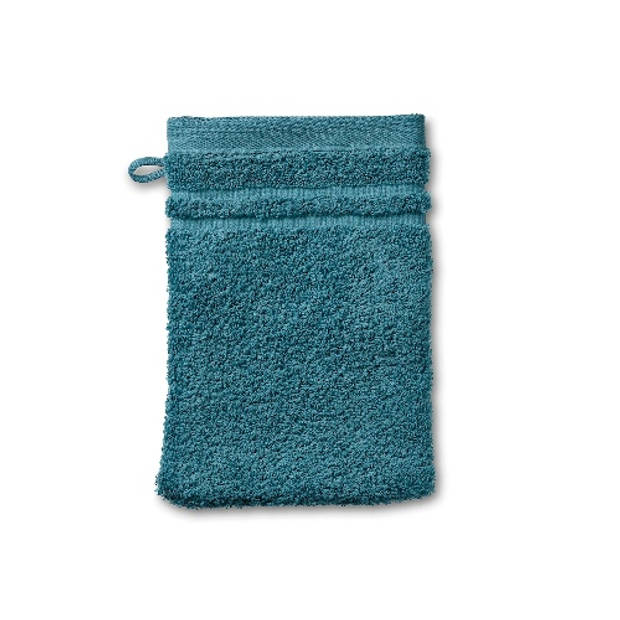 Kela - Washandje, Set van 3 Stuks, 15 x 21 cm, Teal Blauw, Katoen - Kela Leonora