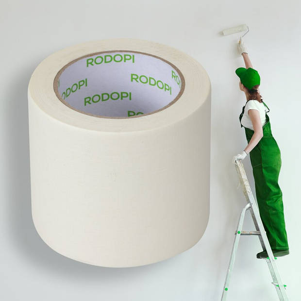 Rodopi® Schilders Tape / Afplaktape Wit - 100mmx50m - 1 rol