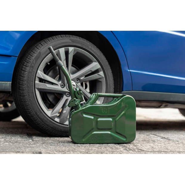 Green Series - Metalen Jerrycan - 10 Liter - Legergroen - met schenktuit