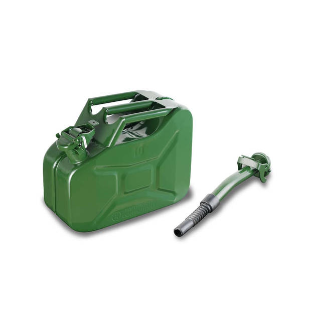 Green Series - Metalen Jerrycan - 10 Liter - Legergroen - met schenktuit