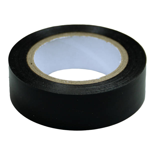 DULA - Isolatietape - 18mm x 10m - PVC - Vlamvertragend - Isolatieband zwart - 1rol