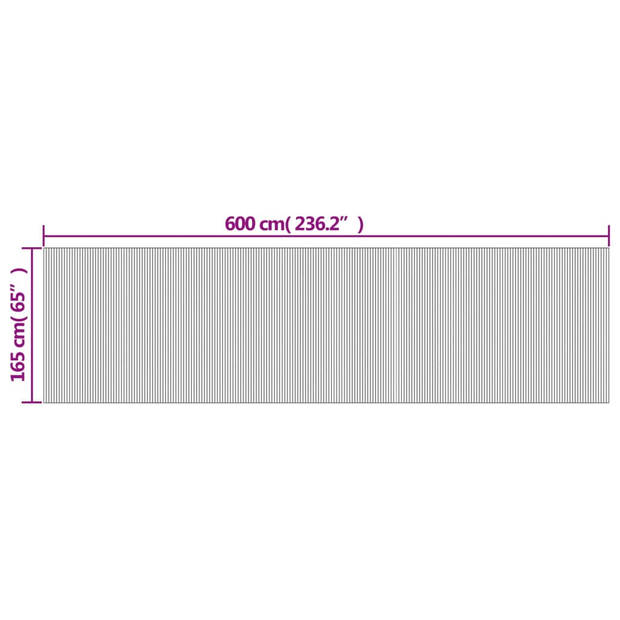 vidaXL Kamerscherm 165x600 cm bamboe wit