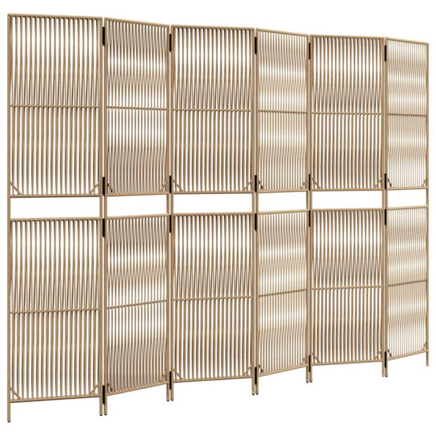 vidaXL Kamerscherm 6 panelen poly rattan beige