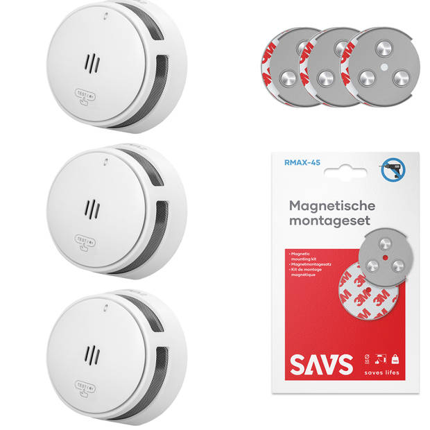 SAVS S10 Rookmelder Standalone 10 jaar 3-pack + RMAX