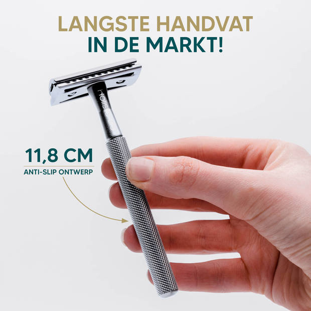 Safety Razor + 20 RVS Scheermesjes – Vrouw & Mannen – Scheren – Zero Waste Scheermes Blades – Duurzaam Cadeau