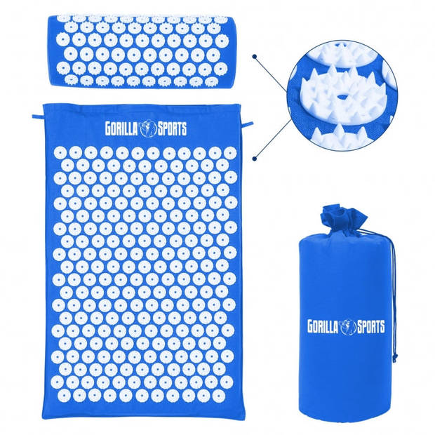 Gorilla Sports Acupressuur mat - Spijkermat - Blauw