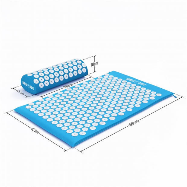 Gorilla Sports Acupressuur mat - Spijkermat - Licht Blauw