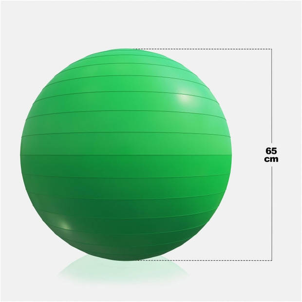 Fitnessbal Ø 65 cm - incl. Pomp - Gym bal - Yoga - Belastbaar tot 500 kg - Groen