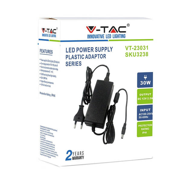 V-TAC VT-23031 LED-stripverlichting - Kunststof voeding - IP44 - 30 watt