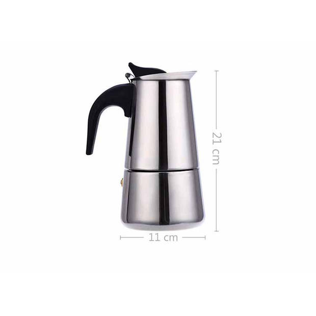 Nonna percolator (inductie) 9 kops - 500 ml - RVS espresso maker / espressomaker 100% RVS