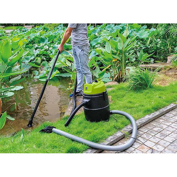 Teien vijverstofzuiger met afvoer 1600W 30 liter - Volautomatische waterstofzuiger voor o.a. slib