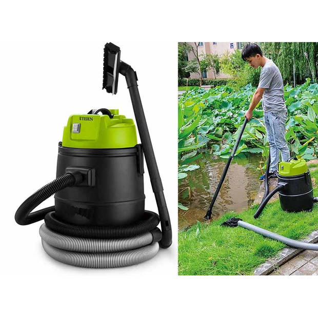 Teien vijverstofzuiger met afvoer 1600W 30 liter - Volautomatische waterstofzuiger voor o.a. slib