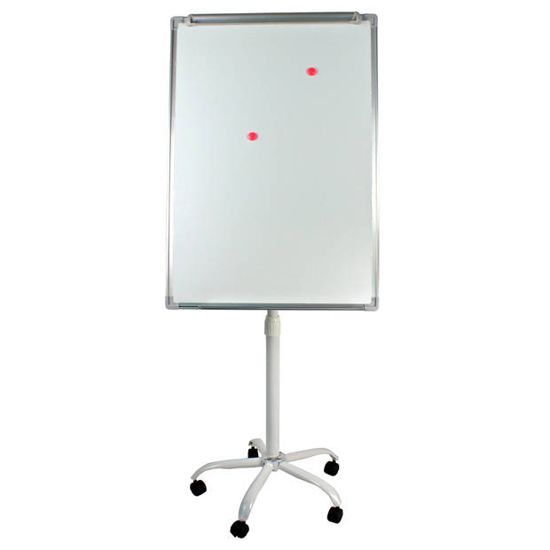 Verrijdbaar 3-in-1 flipover bord 172 tot 215 cm - flip-over board + whiteboard + magneetbord 100x70 cm op wielen