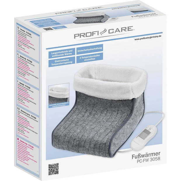 ProfiCare FW 3058 - Voetenwarmer - Voetenzak met instelbare temperatuur- Grijs - Machine wasbaar.