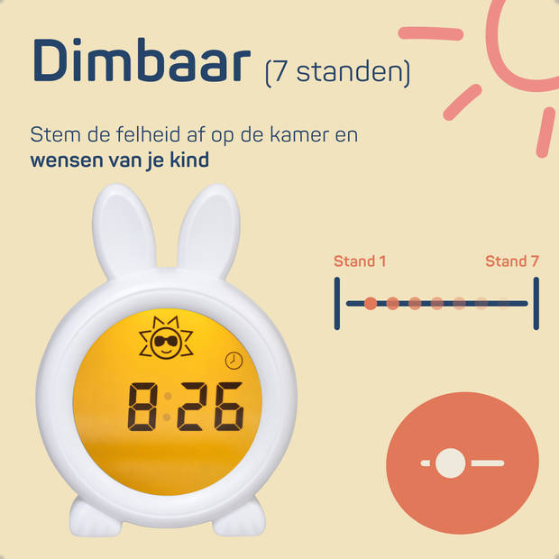 Slaaptrainer Tijd, nachtlampje en wekker - Vroege Vogeltjes