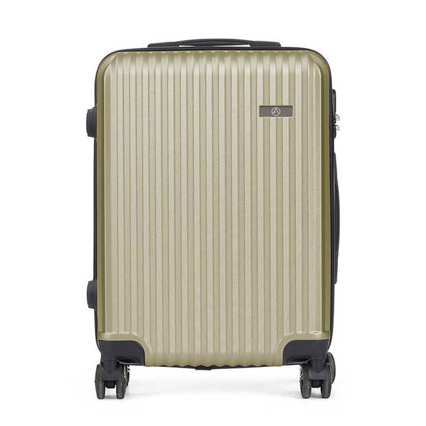 Cabine handbagage reis trolley koffer - zwenkwielen - 57 x 38 x 23 cm - 48 liter - groen - Handbagage koffers