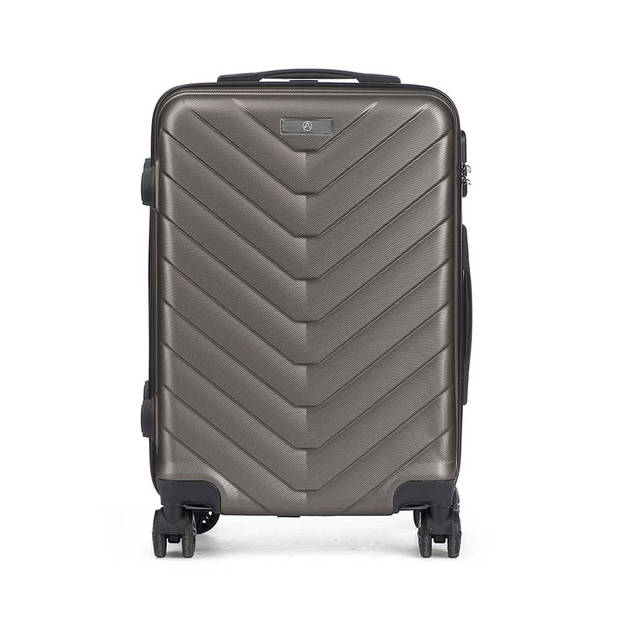 Cabine handbagage reis trolley koffer - zwenkwielen - 57 x 38 x 23 cm - 48 liter - antraciet - Handbagage koffers