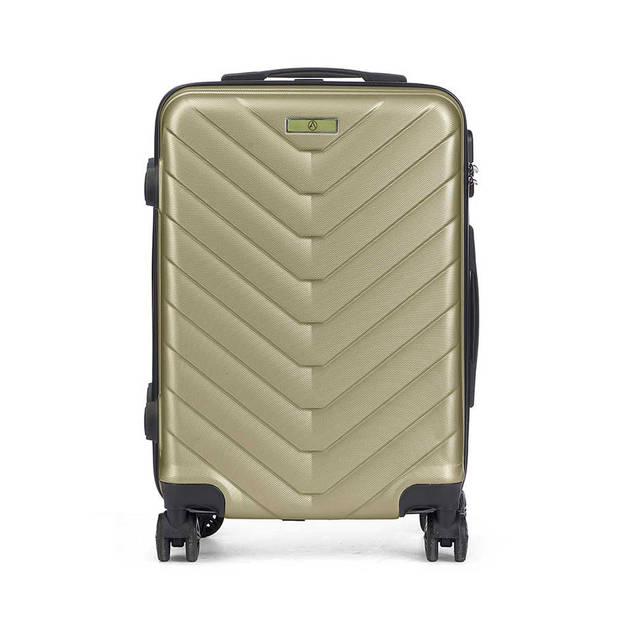 Cabine handbagage reis trolley koffer - zwenkwielen - 57 x 38 x 23 cm - 48 liter - groen - Handbagage koffers