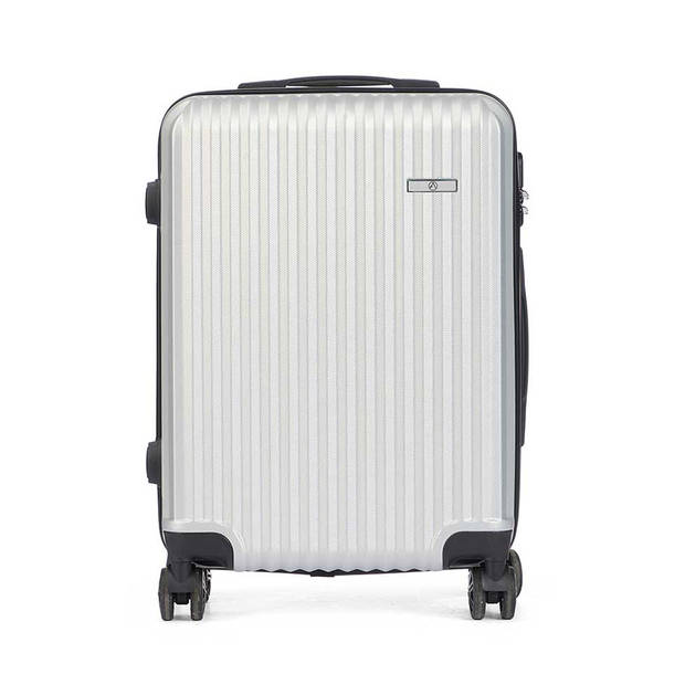 Cabine handbagage reis trolley koffer - zwenkwielen - 57 x 38 x 23 cm - 48 liter - zilvergrijs - Handbagage koffers