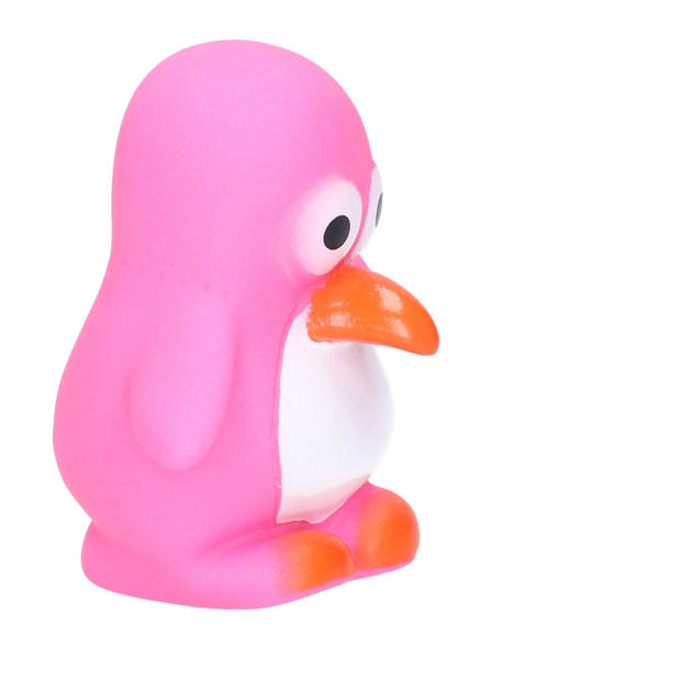 Pinguin/badeendjes - rubber - 2 stuks - roze en blauw - 6 cm - bad speelgoed - Badeendjes