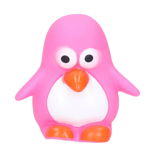 Rubber badeendje/pinguin - 3x - Classic roze - badkamer fun artikelen - size 6 cm - kunststof - Badeendjes