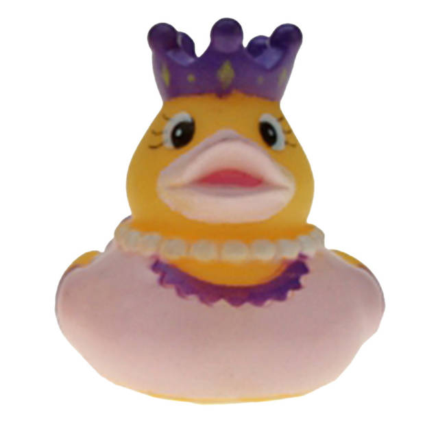 Rubber badeendje prinses - 3x - lichtroze - badkamer fun artikelen - size 5 cm - kunststof - Badeendjes